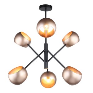 Italux Cavazza  Lampa wisząca MDM-3690/6 BK+GD Czarny, złoty
