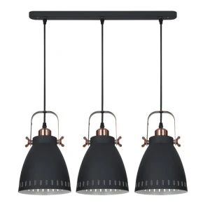 Italux Lampa wisząca MD-HN8026S-3-B+RC Grafitowy piaskowany, czerwona miedź