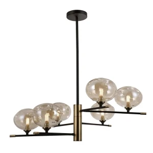 Italux Mesta  Lampa wisząca PND-58856-6-MB-AB Czarny, brąz antyczny