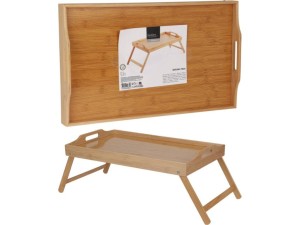Bambusowa taca śniadaniowa 50 cm składana do łóżka na laptopa