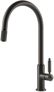 GESSI VENTI20 Bateria, wyciągana wylewka, czarny metal PVD