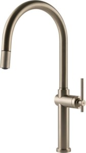 GESSI HABITO Bateria, wyciągana wylewka, Finox (Nikiel szczotk.)
