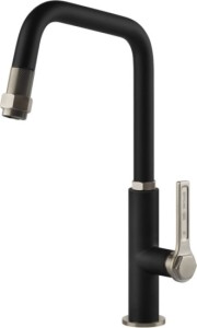 GESSI OFFICINE Bateria, dwufunkcyjna wylewka, Czarny mat/Finox