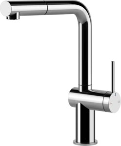 GESSI INEDITO Bateria jednouchwytowa, wyciąngana wylewka, Chrom