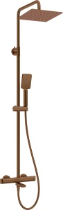 Deante Deszczownica z baterią wannową termostatyczną Therm stal  NAC_C1HT