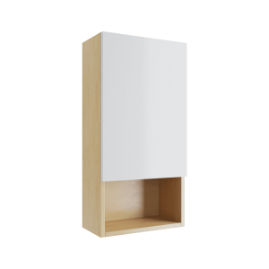 Excellent Tuto szafka wisząca wnękowa z frontem prawa 40x80 cm, dąb/biały połysk
