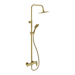 Excellent zestaw prysznicowy ścienny z deszczownicą 25 cm, złoty
