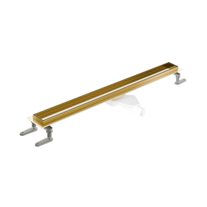 Stilio odpływ liniowy 60 cm z kołnierzem, złoty połysk - Excellent