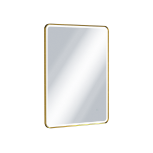 Excellent lustro łazienkowe 80x60 cm z oświetleniem LED, złoty