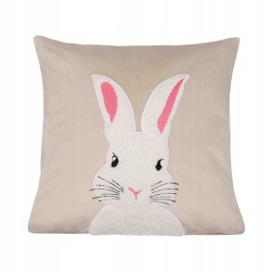 Beżowa Świąteczna Poszewka  45x45 BUNNY