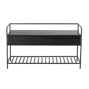 Ławka Abelone Bloomingville czarna z drewna mango 102x58x40 cm