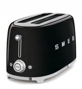 TOSTER SMEG TSF02BLEU RETRO 50s CZARNY NA 4 KROMKI