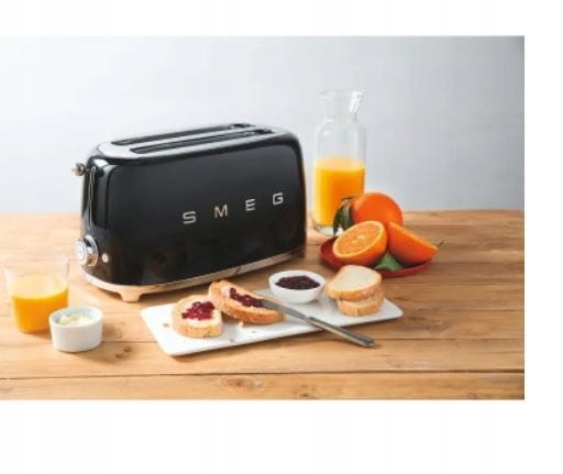TOSTER SMEG TSF02BLEU RETRO 50s CZARNY NA 4 KROMKI