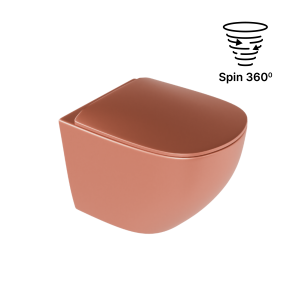 Excellent miska WC48cm wisząca bezrantowa terracotta z deską wolnoopadającą