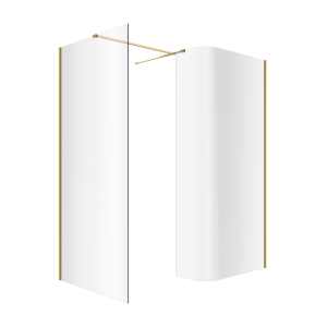 Excellent Vidoq kabina prysznicowa gięta 120cm, 93cm, złoty połysk