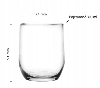 SZKLANKA NISKA DO DRINKÓW SOKÓW WODY NAPOJÓW DRINKÓW 280ml mała obła