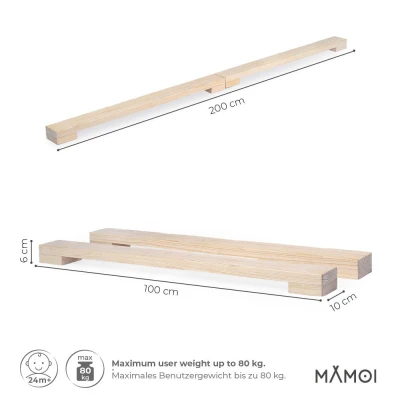Belka gimnastyczna dla dzieci drewniana 200cm