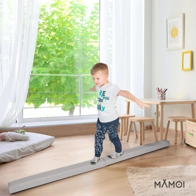 Belka gimnastyczna dla dzieci Jasnoszara 200cm