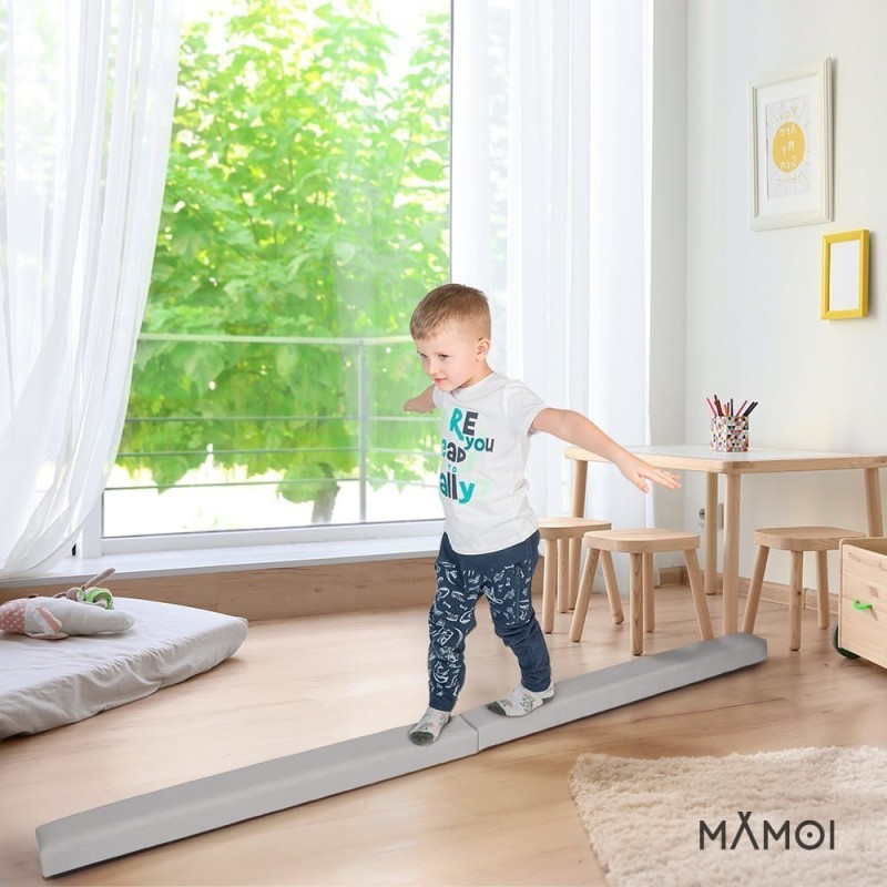 Belka gimnastyczna dla dzieci Jasnoszara 200cm