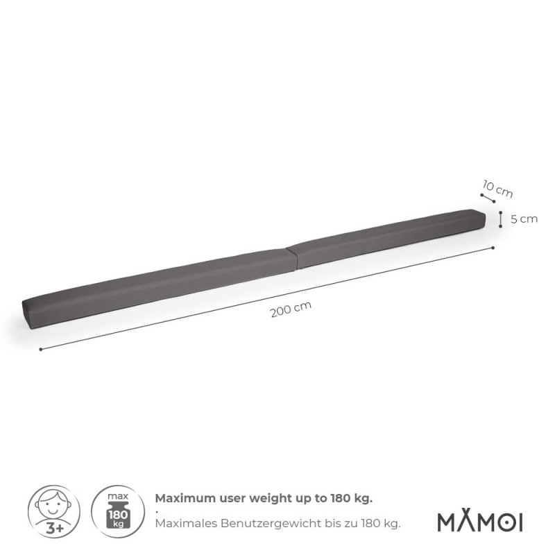 Belka gimnastyczna dla dzieci szara 200cm