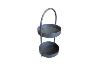 Stojak metalowy 2-poziomowy etażerka organizer szary loft