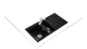 Teka zlewozmywak syntetyczny STONE 60 B-TG 1½B 1D AUTO WST CARBON 115360008