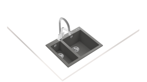 Teka zlewozmywak syntetyczny FORSQUARE 2B 590 TG AUTO WST STONE GREY 115260020