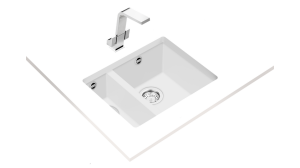 Teka zlewozmywak syntetyczny SQUARE 2B 560 TG 3½ W/OVF SP ARTIC WHITE 115260033