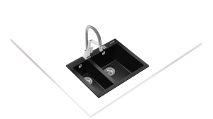 Teka zlewozmywak syntetyczny FORSQUARE 2B 590 TG AUTO WST BLACK 115260019