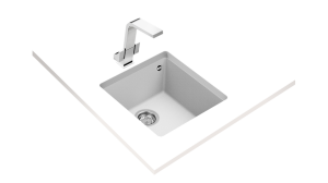 Teka zlewozmywak syntetyczny SQUARE 40.40 TG 3½ W/OVF SP ARTIC WHITE 115230029