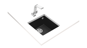 Teka zlewozmywak syntetyczny SQUARE 40.40 TG 3½ W/OVF SP BLACK 115230025