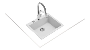 Teka zlewozmywak syntetyczny FORSQUARE 50.40 TG AUTO WST ARTIC WHITE 115230009