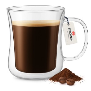 Zestaw szklanek termicznych 400ml kubek z podwójnym szkłem Bergman 4 szt.