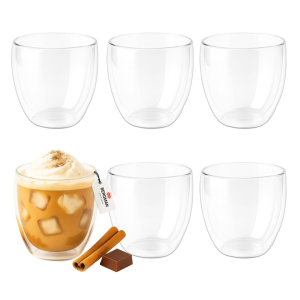 Zestaw szklanek termicznych 250ml podwójne szkło do kawy Bergman 6 szt.