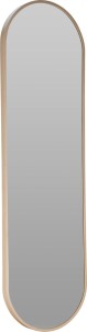 Lustro ścienne owalne 30x100 cm aluminium jasne drewno