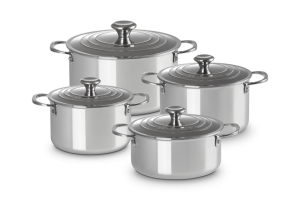 Le Creuset 3-PLY PLUS Zestaw 4 Naczyń do Gotowania Stal Nierdzewna 96605400000000
