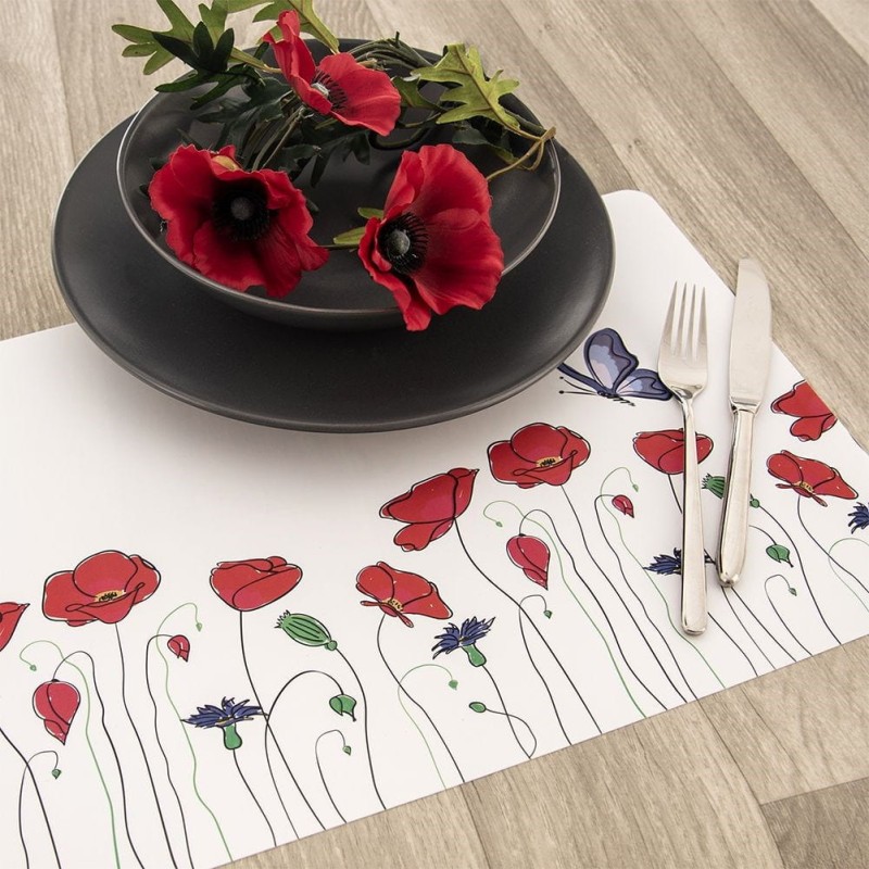 Podkładka pod Talerz sztućce Prostokątna / mata Kuchenna maki 43 x 28 cm