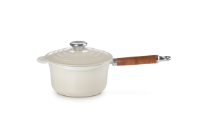 Le Creuset Rondel Żeliwny z Drewnianą Rączką 18cm Meringue 21139187164460