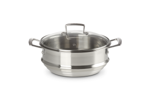 Le Creuset Wkładka Parowa Stal Nierdzewna 24cm z Pokrywką Szklaną 96101924001000