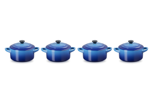 Le Creuset ZESTAW 4 MINI COCOTTE 10CM AZURE 79212102200100