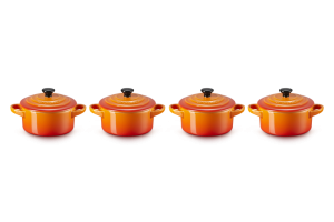 Le Creuset ZESTAW 4 MINI COCOTTE 10CM PŁOMIENNY 79212100900100
