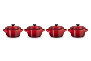 Le Creuset ZESTAW 4 MINI COCOTTE 10CM WIŚNIOWY 79212100600100