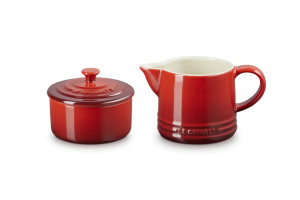 Le Creuset Zestaw do cukru i mleka w kolorze wiśniowym 89331000600003