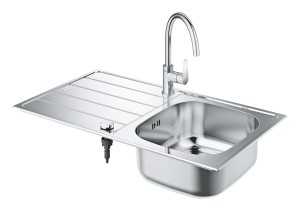 Grohe K200 zlewozmywak wpuszczany ze stali z baterią 31562SD1