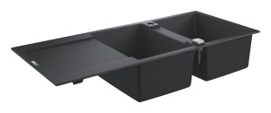 Grohe K500 Zlewozmywak kompozytowy dwukomorowy czarny grafit 31647AP0