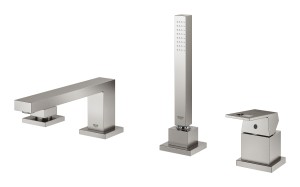 Grohe Eurocube 4-otworowa bateria wannowa stal nierdzewna 19897DC1