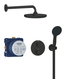 Grohe Precision zestaw prysznicowy podtynkowy 25 cm black matte 348832430