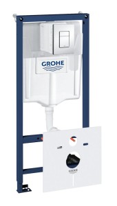 Grohe Zestaw 7w1: Stelaż + Miska WC 48 Rimless + Deska w/o + Przycisk (38827000)