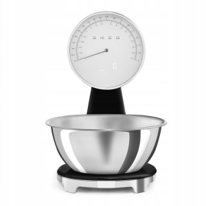 Waga kuchenna cyfrowa analogowa czarna stal LED USB LCD Smeg KSF01BLWW