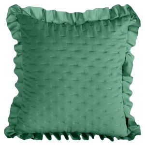 MIĘKKA POSZEWKA ZDOBIONA FALBANKĄ 45X45 ZIELONY